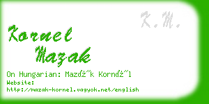 kornel mazak business card